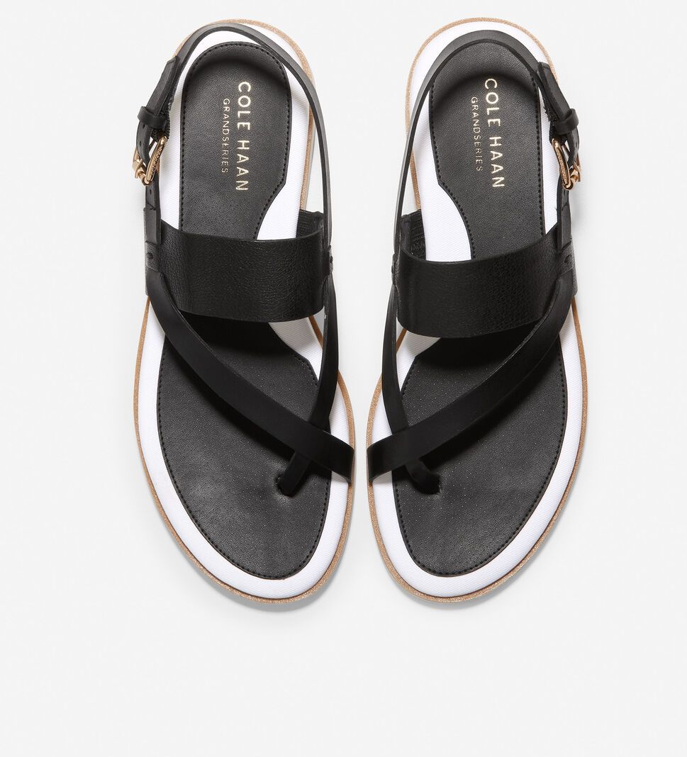 Black Cole Haan Mandy Thong Women's Sandals | SKWJ-58609