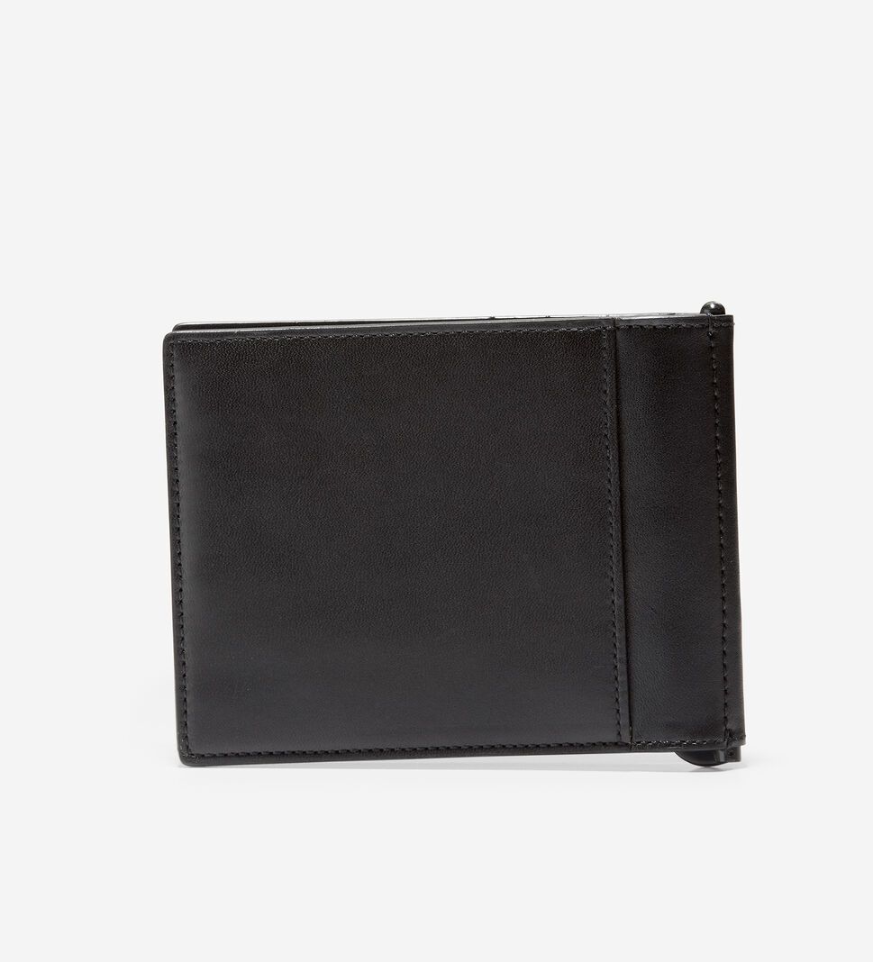 Black Cole Haan Metal Logo Money Clip Billfold Men's Wallets | CEGY-31524