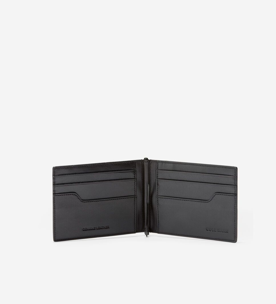 Black Cole Haan Metal Logo Money Clip Billfold Men's Wallets | CEGY-31524