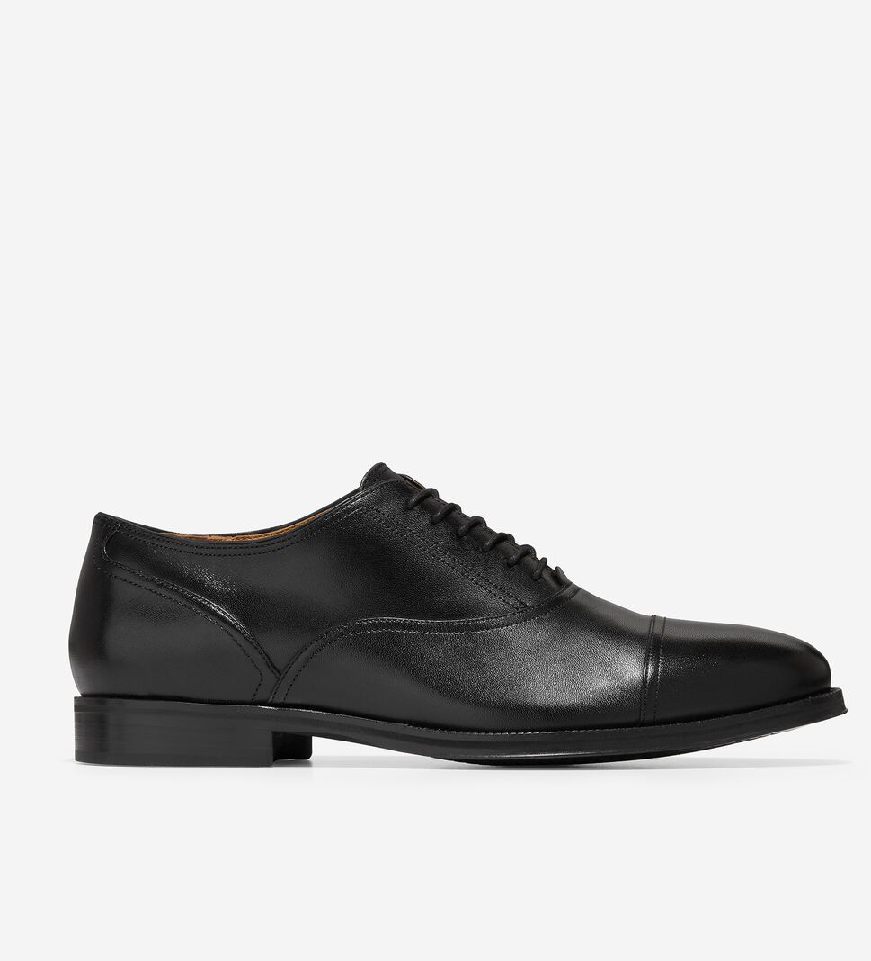 Black Cole Haan Modern Classics Cap Toe Men\'s Oxfords Shoes | QMXC-73526