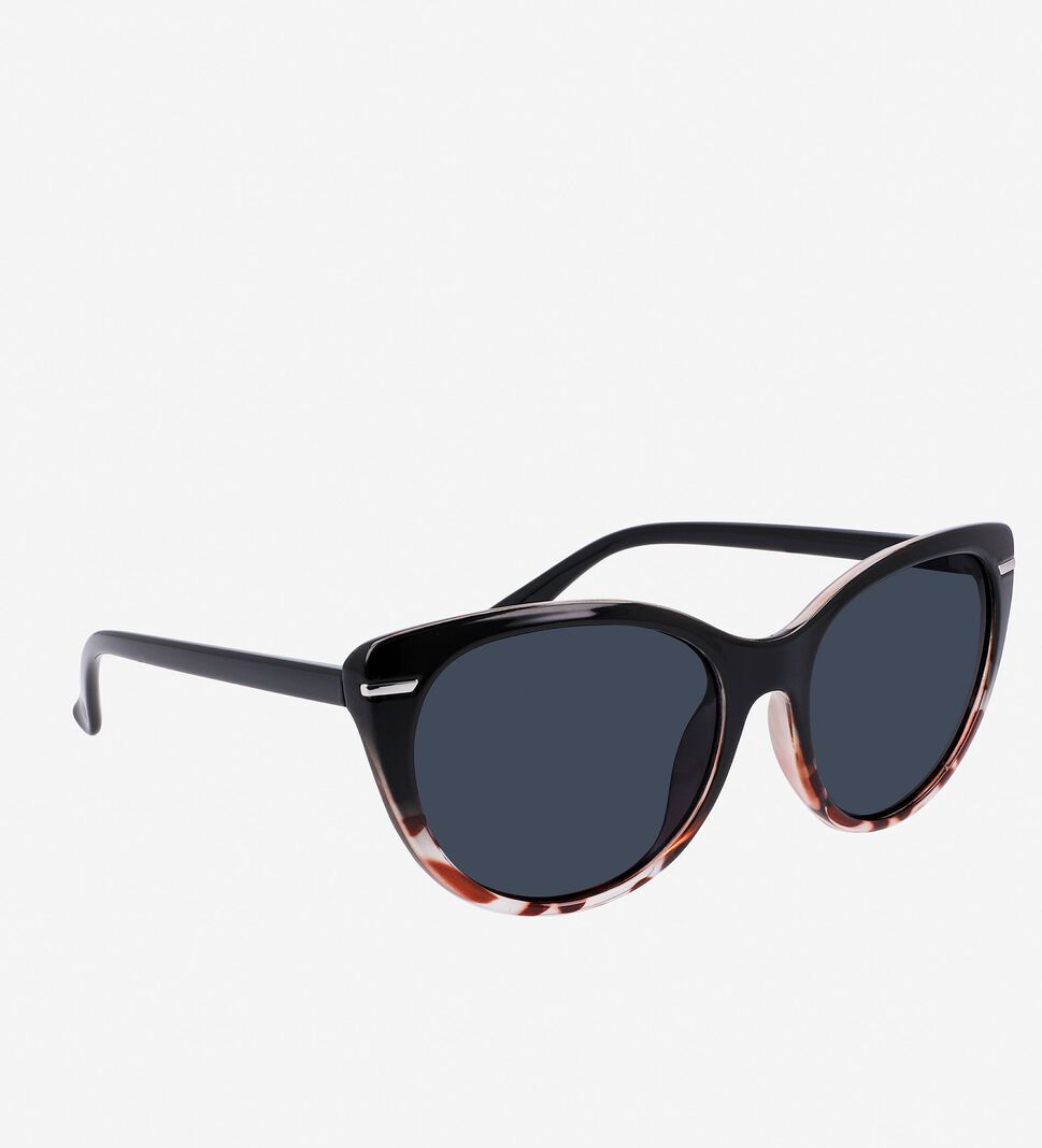 Black Cole Haan Polarized Cateye Women's Sunglasses | XHEP-09815