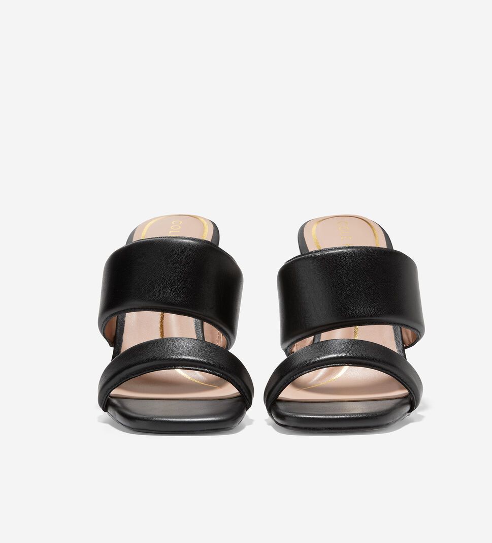 Black Cole Haan Reina 2 Band Women's Sandals | JUMR-39176