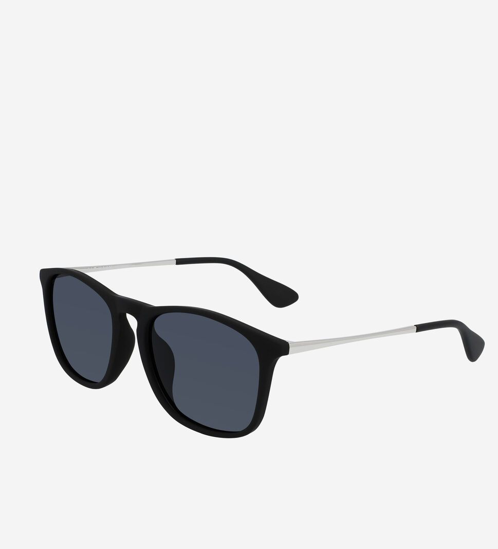 Black Cole Haan Retro Square Men's Sunglasses | SCVU-74651