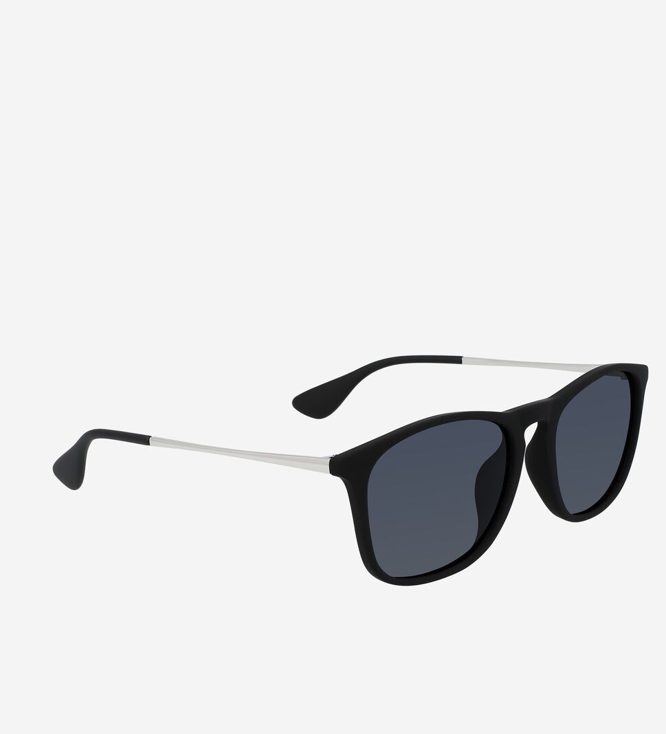 Black Cole Haan Retro Square Men's Sunglasses | SCVU-74651