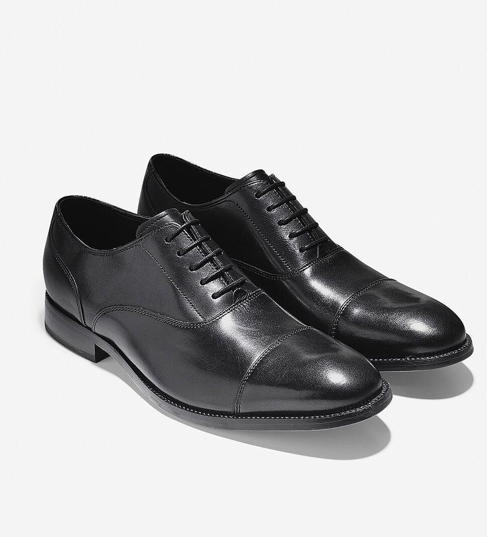 Black Cole Haan Williams Cap Toe Oxford Men's Dress Shoes | HNFC-13402