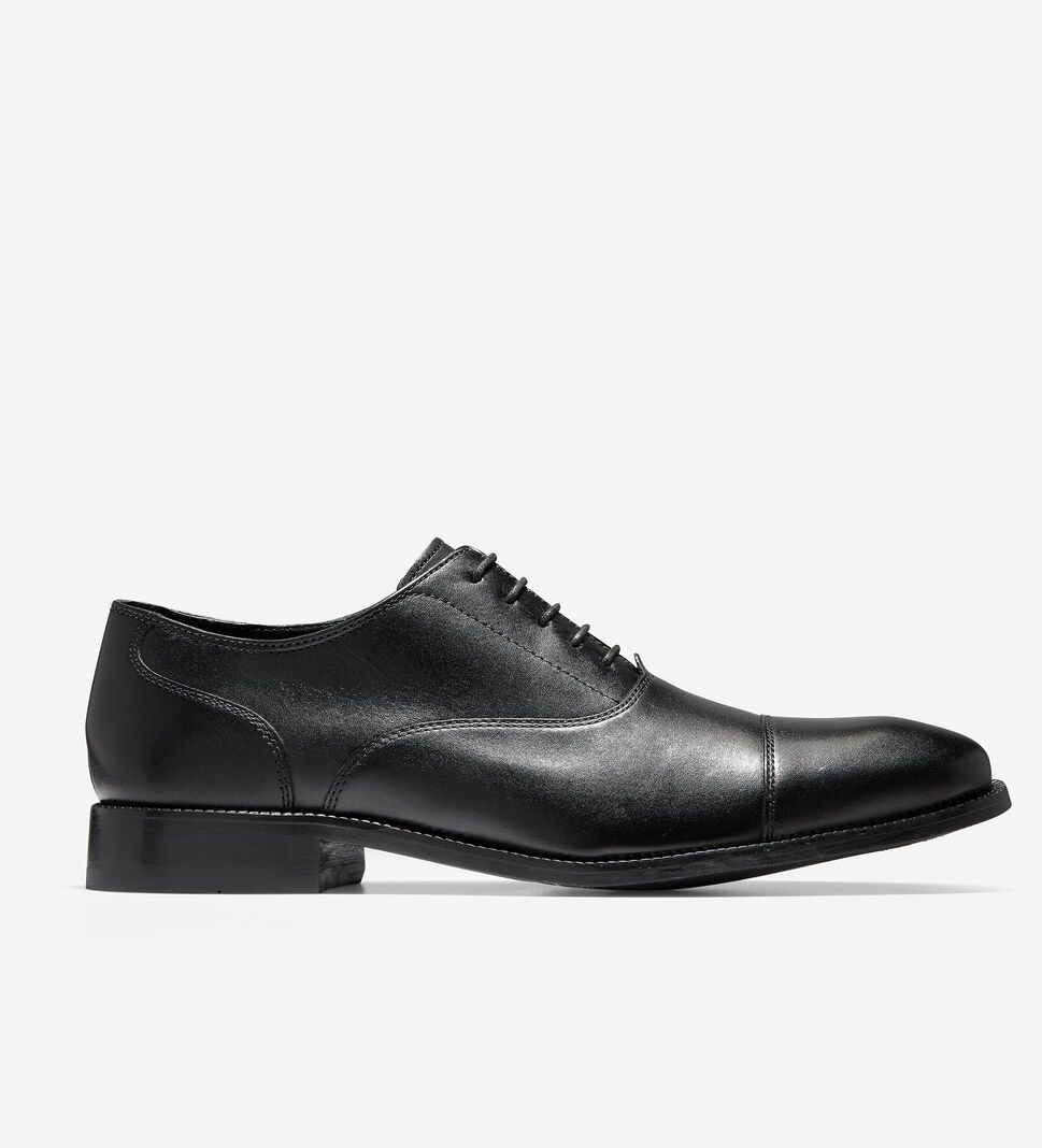 Black Cole Haan Williams Cap Toe Oxford Men\'s Dress Shoes | HNFC-13402