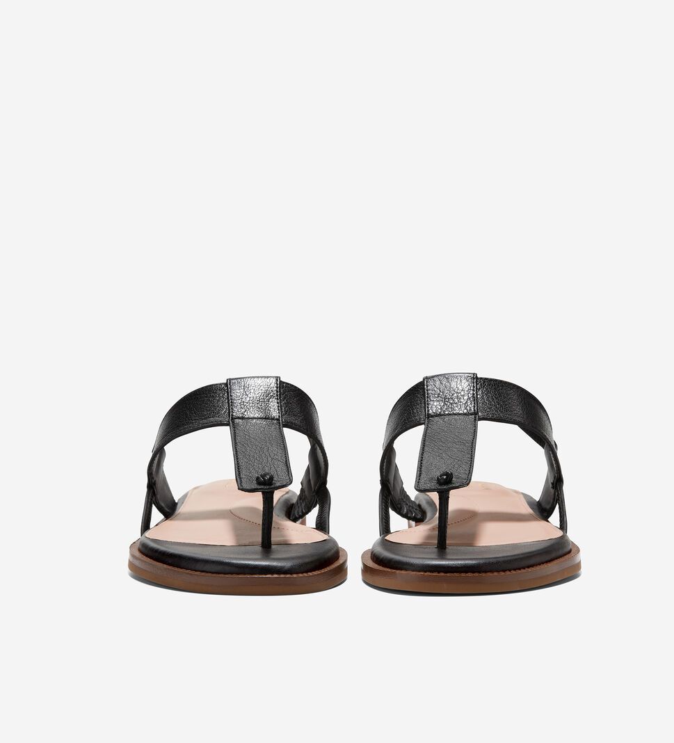 Black Cole Haan Winslet Thong Women's Sandals | GKDZ-19287