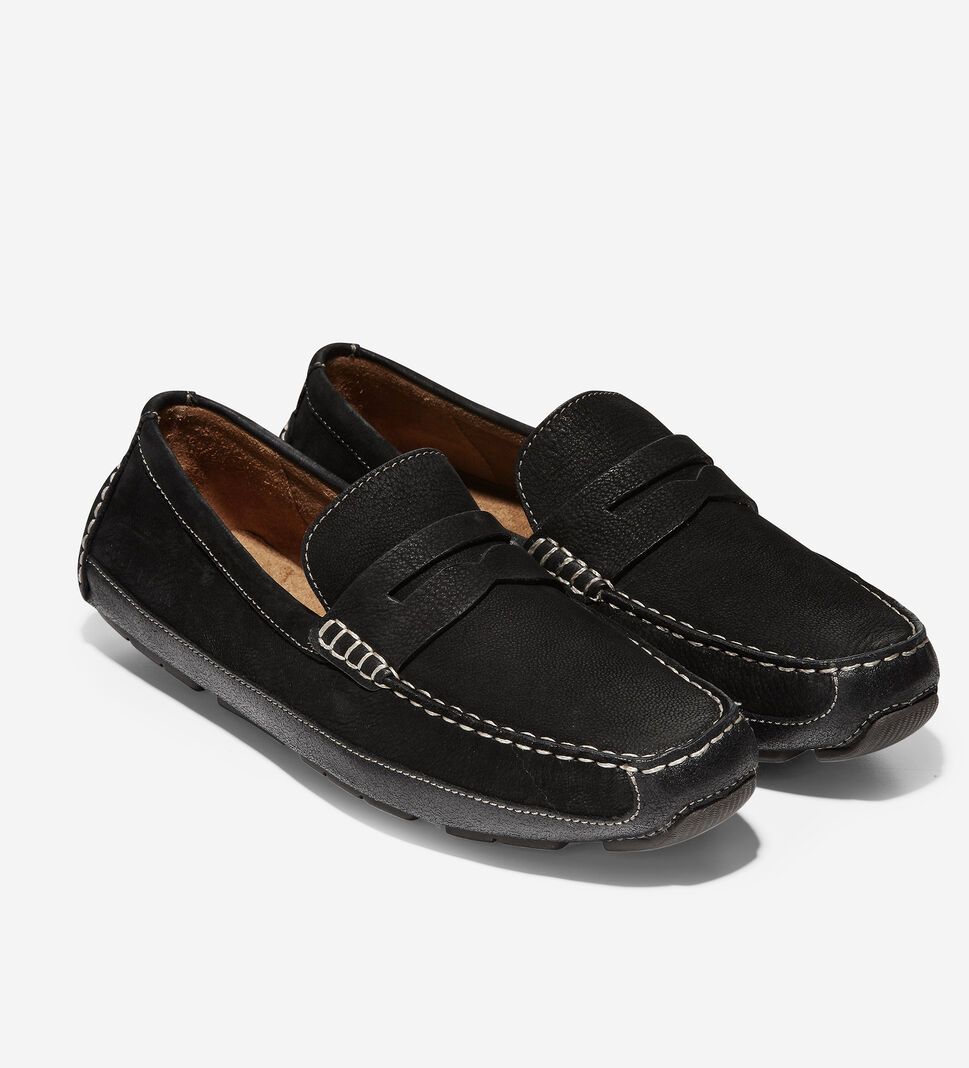 Black Cole Haan Wyatt Penny Driver Men's Loafers | OWYH-15304