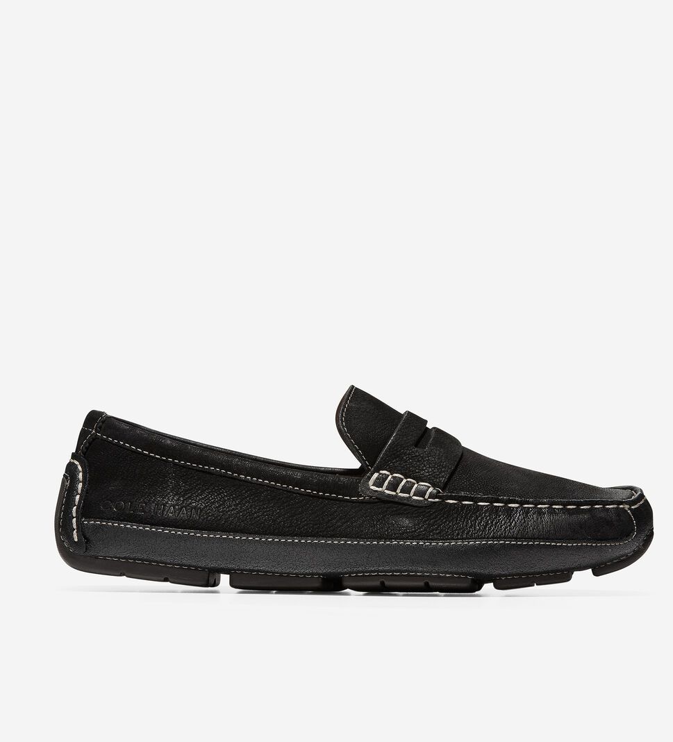 Black Cole Haan Wyatt Penny Driver Men\'s Loafers | OWYH-15304