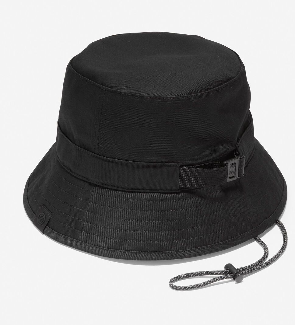 Black Cole Haan ZERØGRAND Adjustable Bucket Men's Hats | CVIR-25169