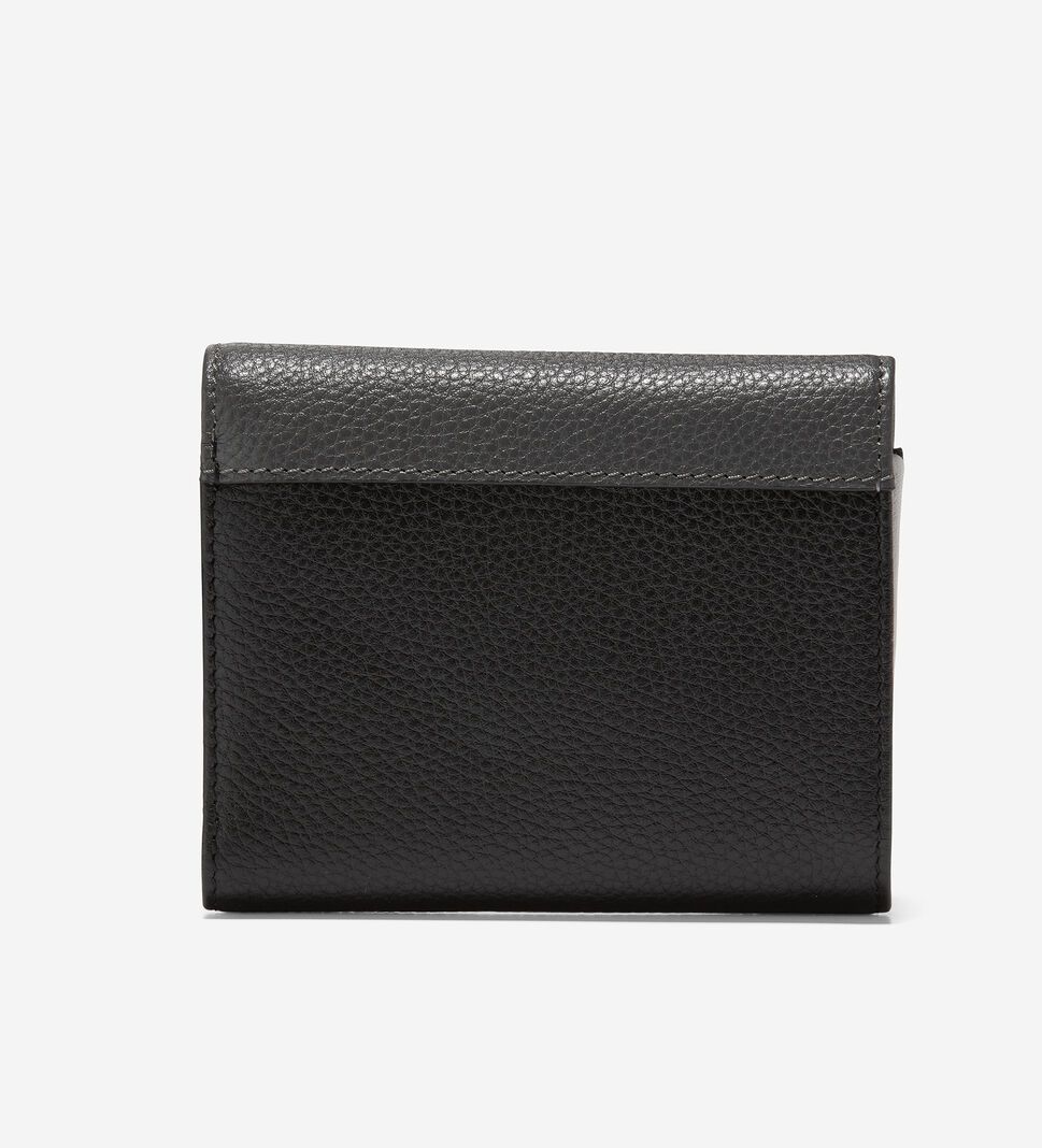 Black / Grey Cole Haan Small Tri-Fold Women's Wallets | PEWU-13024