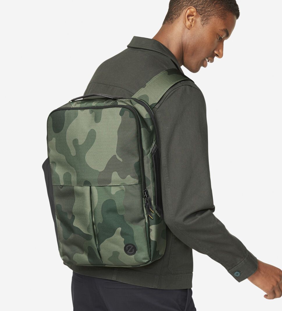 Black Olive Camo Cole Haan ZERØGRAND Slim Convertible Men's Bags & Backpacks | UIPD-85294