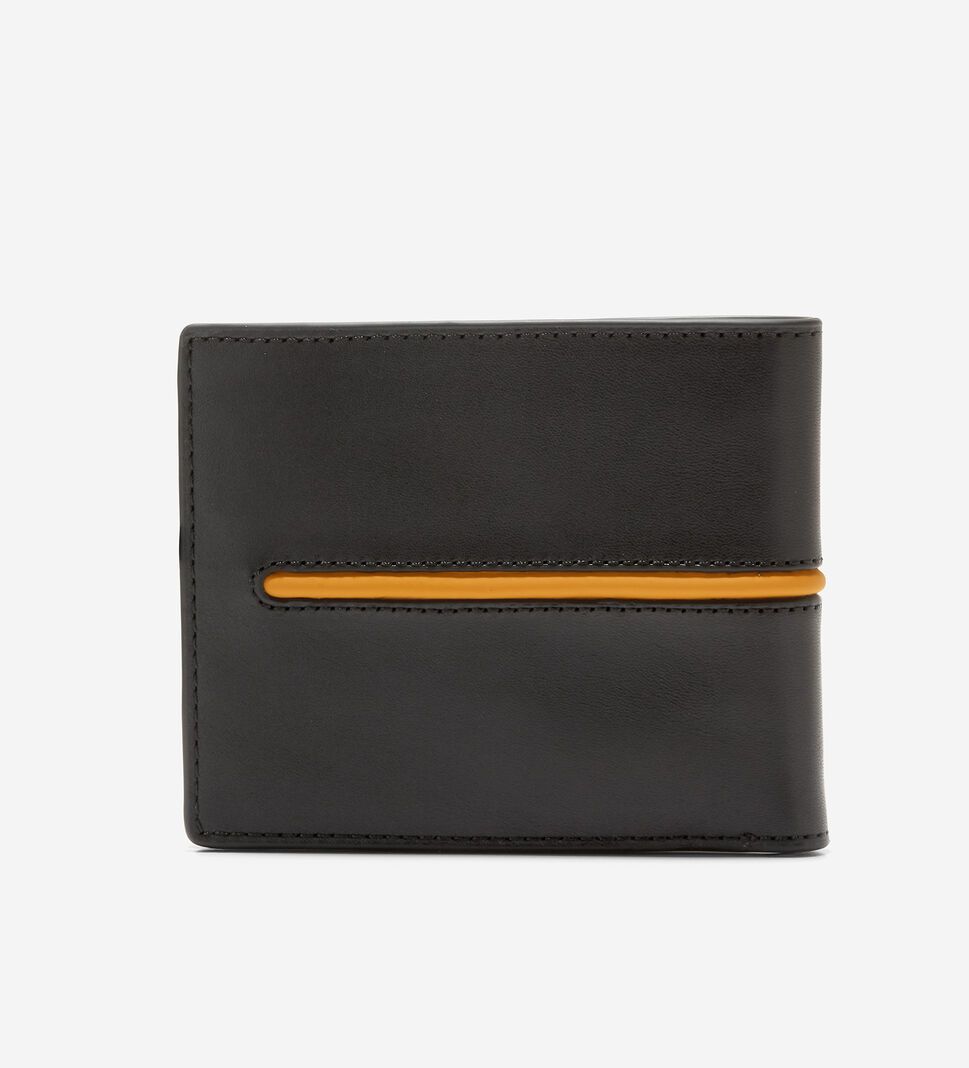 Black / Orange Cole Haan Rubber Inlay Billfold Men's Wallets | ZHRJ-24796