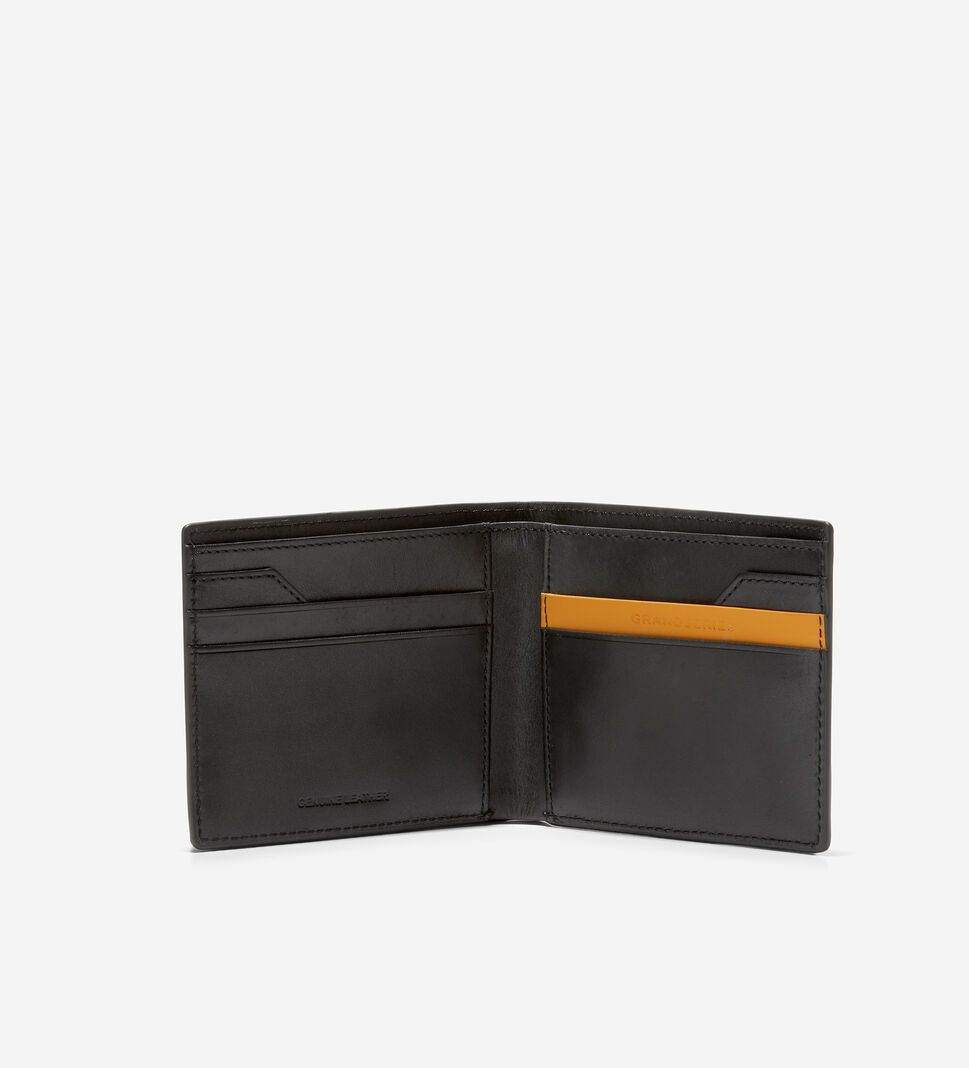 Black / Orange Cole Haan Rubber Inlay Billfold Men's Wallets | ZHRJ-24796