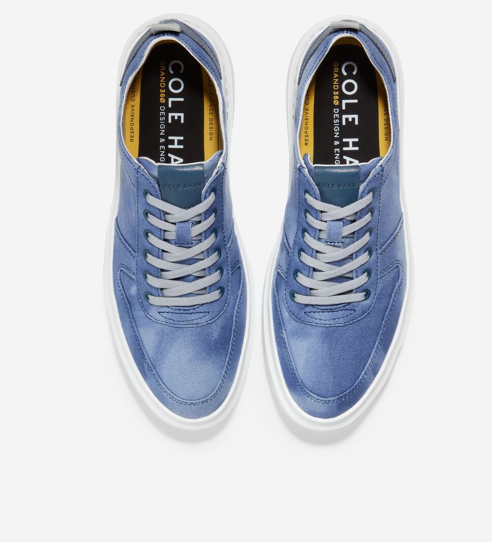 Blue Cole Haan GrandPrØ Rally Canvas Court Men's Sneakers | IEVS-25168