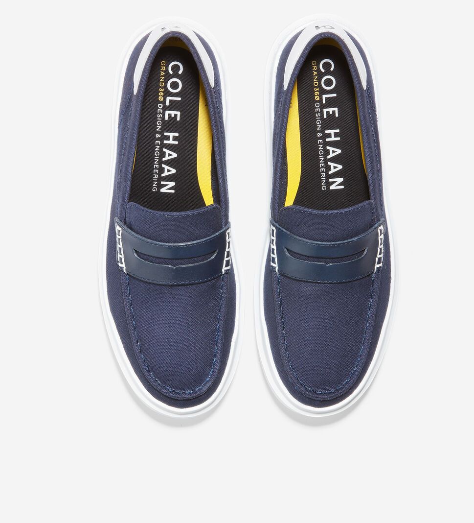 Blue Cole Haan GrandPrØ Rally Canvas Penny Women's Loafers | YTNG-53498