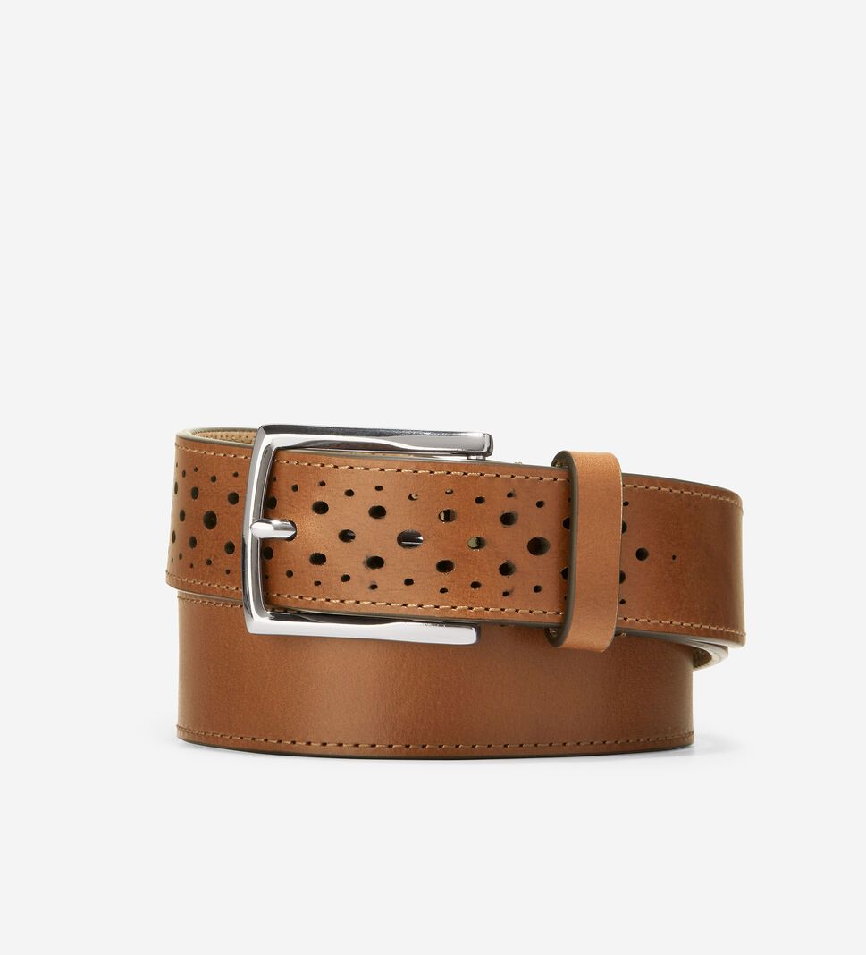 Brown Cole Haan 32MM Washington Perforated Men\'s Belts | BQZI-45679