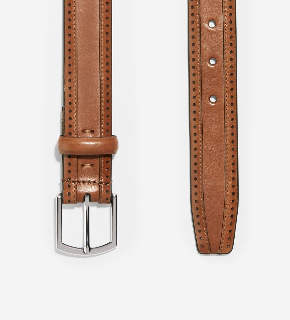 Brown Cole Haan Dawson 32mm Perforated Men's Belts | EVWB-13958