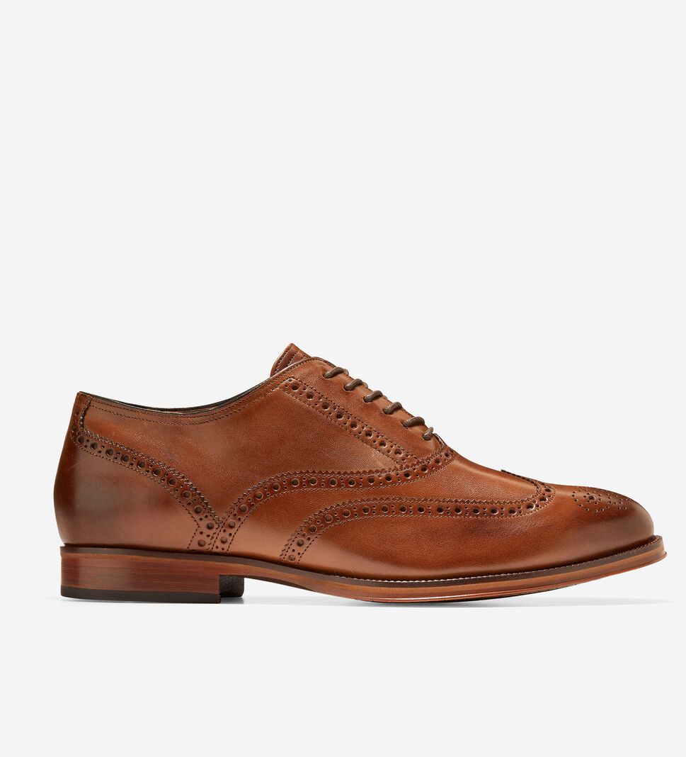 Brown Cole Haan Modern Classics Wingtip Oxford Men\'s Dress Shoes | KODT-68394