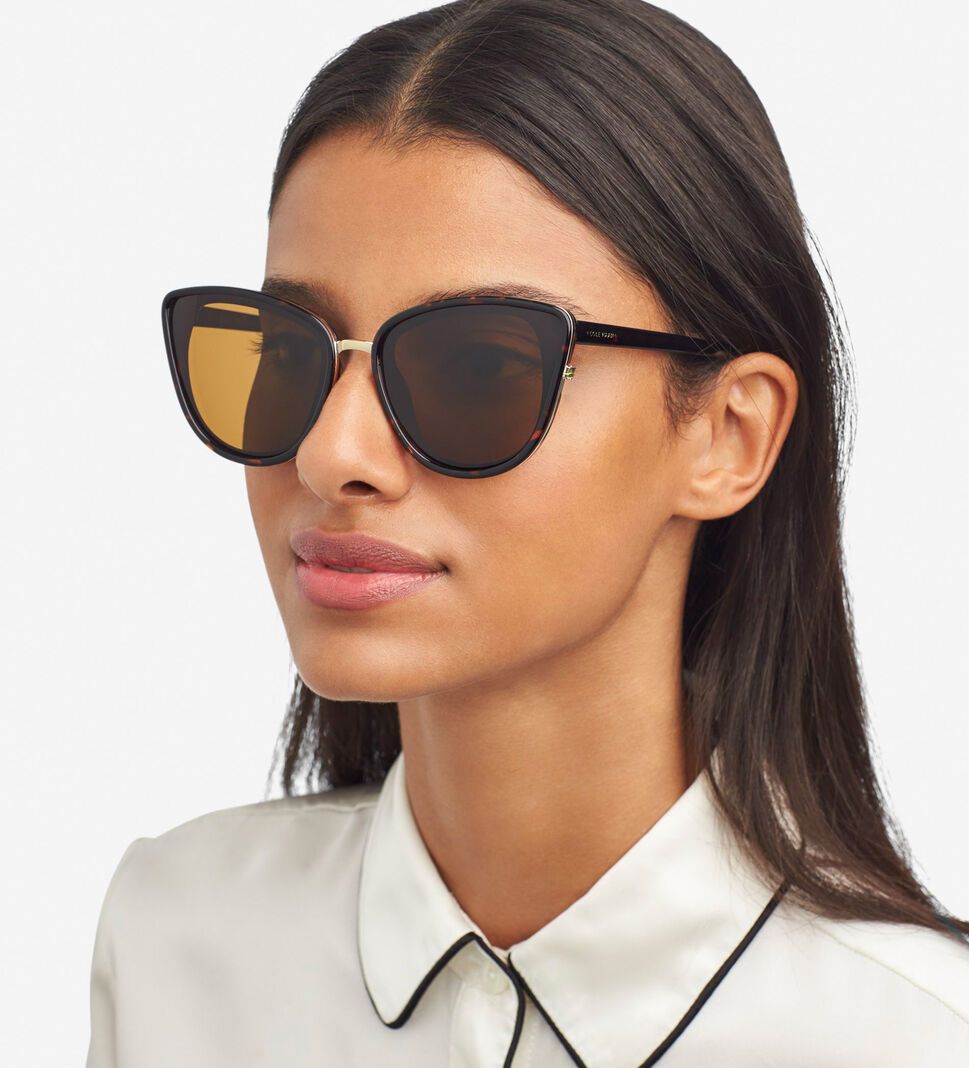 Brown Cole Haan Oversized Cateye Women's Sunglasses | SVPO-46915