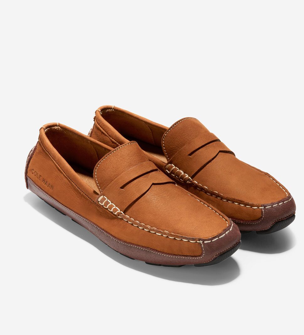 Brown Cole Haan Wyatt Penny Driver Men's Loafers | PTOX-98725