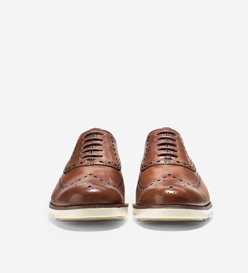 Brown Cole Haan ZERØGRAND Wingtip Men's Oxfords Shoes | CUEI-65184