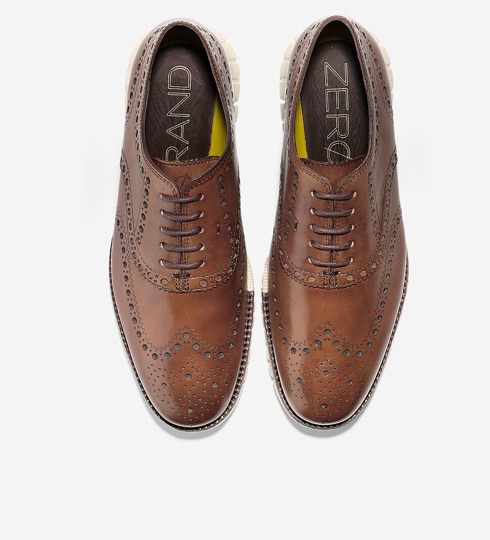 Brown Cole Haan ZERØGRAND Wingtip Men's Oxfords Shoes | CUEI-65184