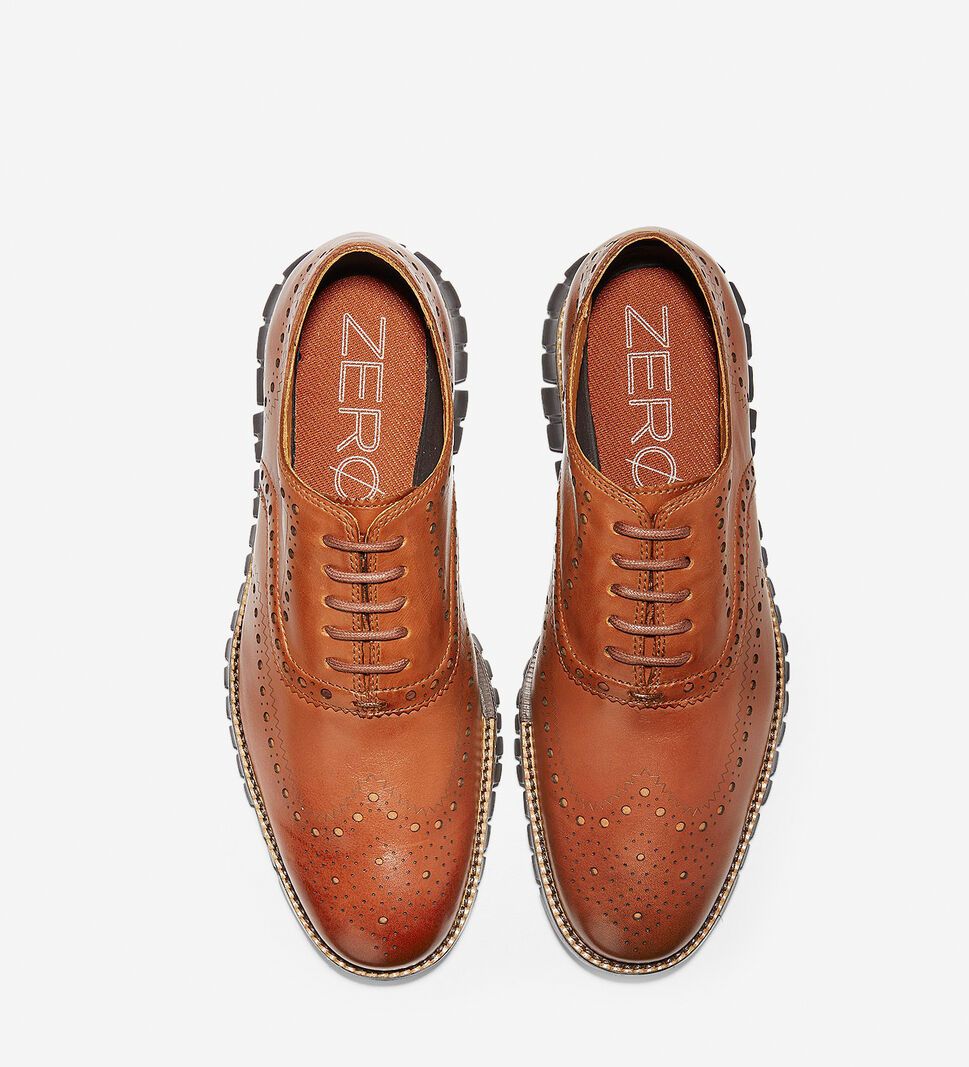 Brown Cole Haan ZERØGRAND Wingtip Men's Oxfords Shoes | ONCM-96823