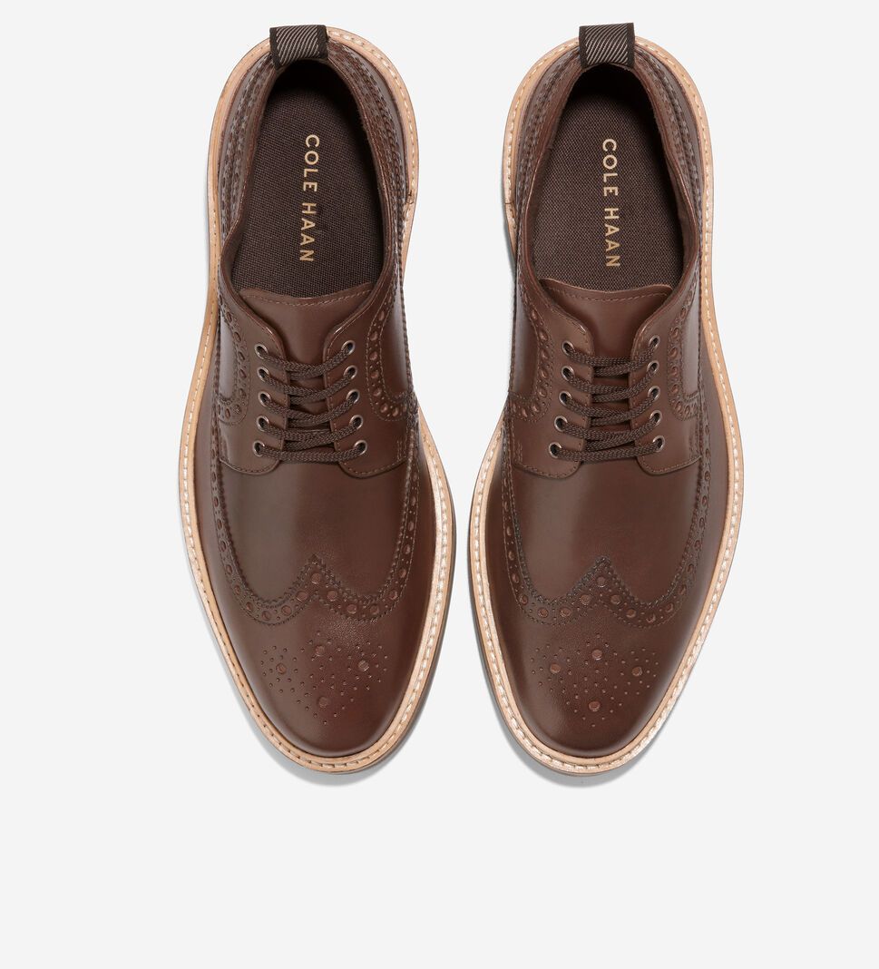 Dark Coffee Cole Haan Davidson Grand Wingtip Oxford Men's Dress Shoes | CVBI-94681