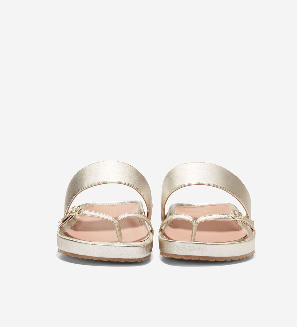 Gold Cole Haan Milani Thong Women's Sandals | NVBW-19360