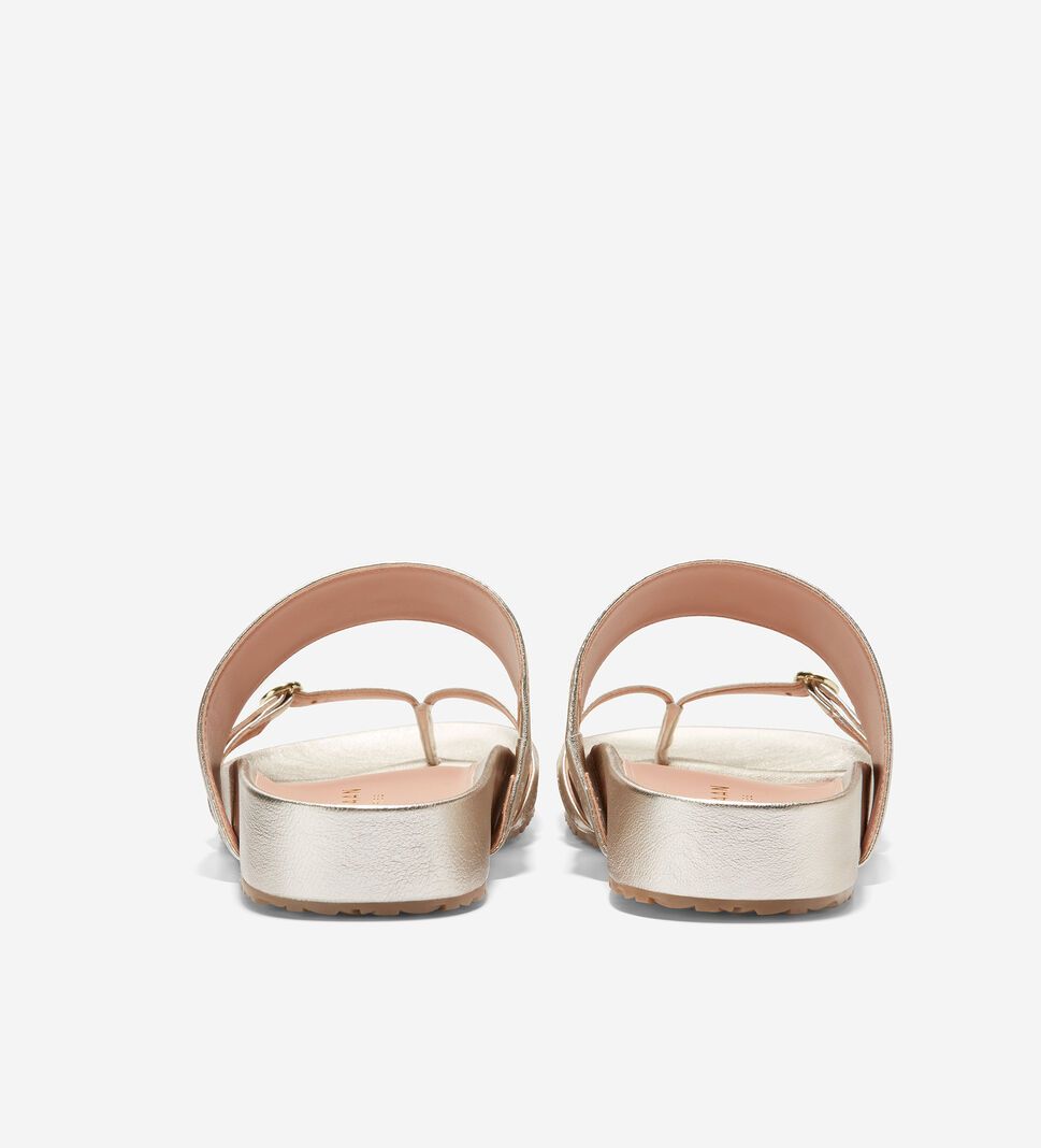 Gold Cole Haan Milani Thong Women's Sandals | NVBW-19360