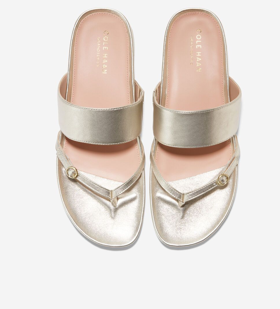 Gold Cole Haan Milani Thong Women's Sandals | NVBW-19360