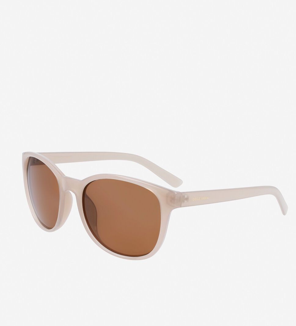 Grey Brown Cole Haan Rounded Square Women's Sunglasses | FUYR-42769