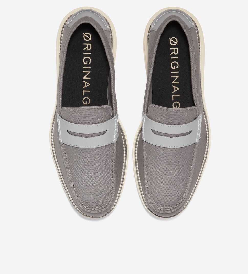 Grey Cole Haan ØriginalGrand Canvas Penny Men's Loafers | NCIT-45031