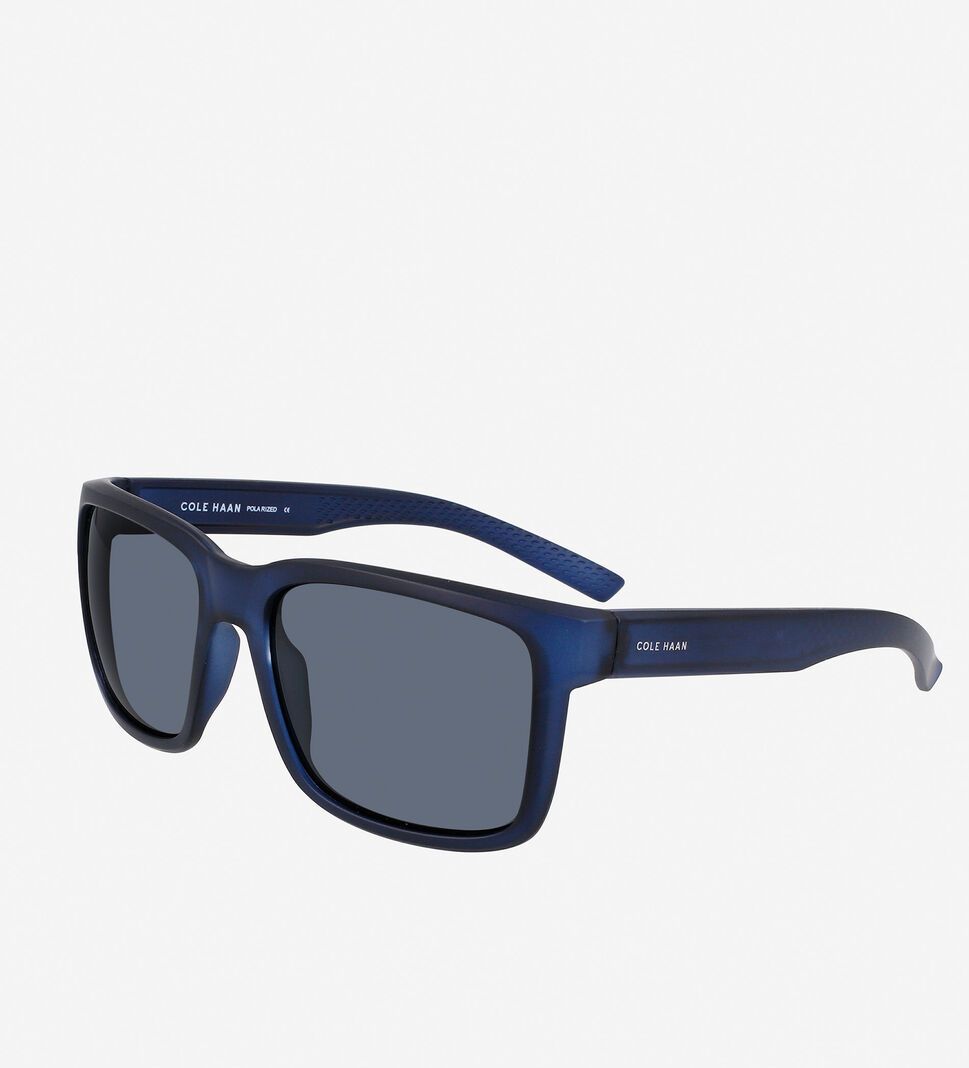 Navy Cole Haan Matte Square Men's Sunglasses | PYOT-95264