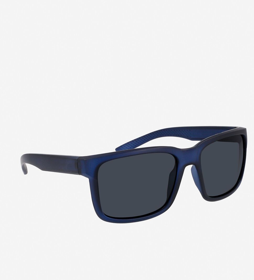 Navy Cole Haan Matte Square Men's Sunglasses | PYOT-95264