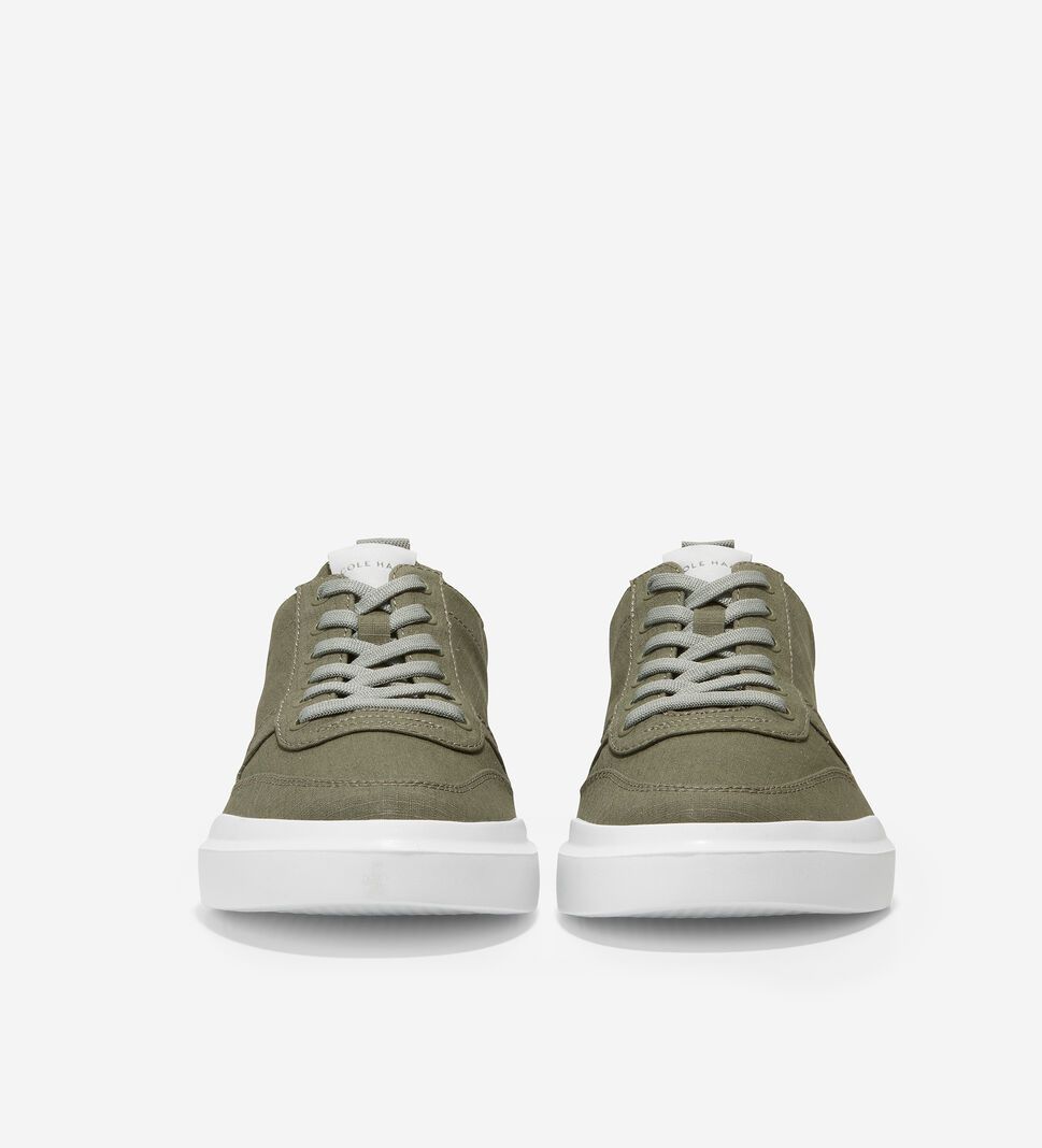 Olive / White Cole Haan GrandPrØ Rally Canvas Court Men's Sneakers | GCOS-50849