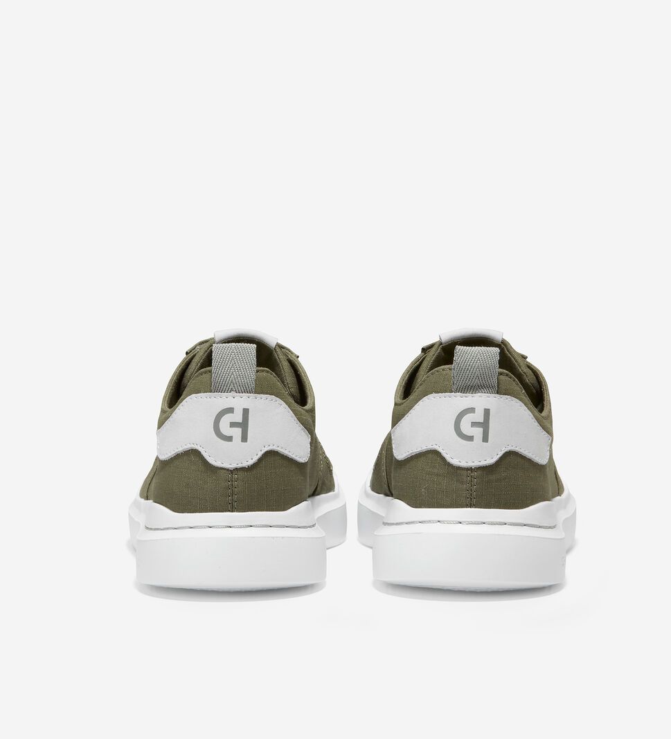 Olive / White Cole Haan GrandPrØ Rally Canvas Court Men's Sneakers | GCOS-50849