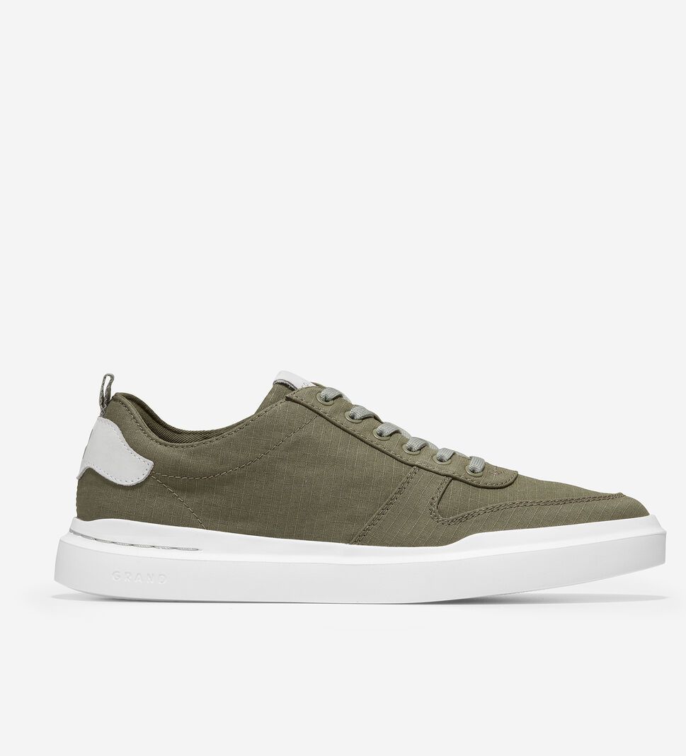 Olive / White Cole Haan GrandPrØ Rally Canvas Court Men\'s Sneakers | GCOS-50849