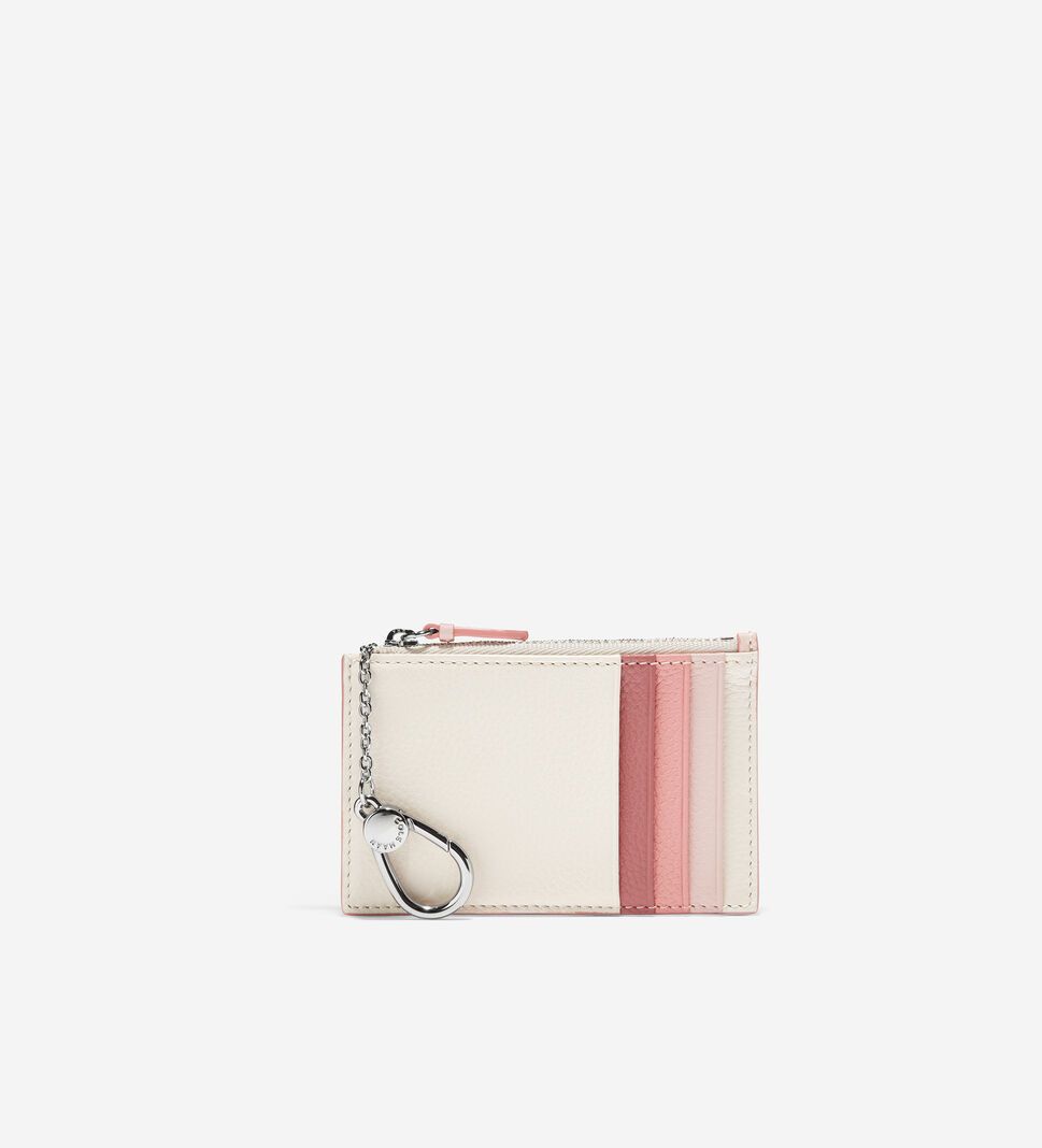 Pink Cole Haan GRANDSERIES Card Case with Zip Women's Wallets | WSRU-09721