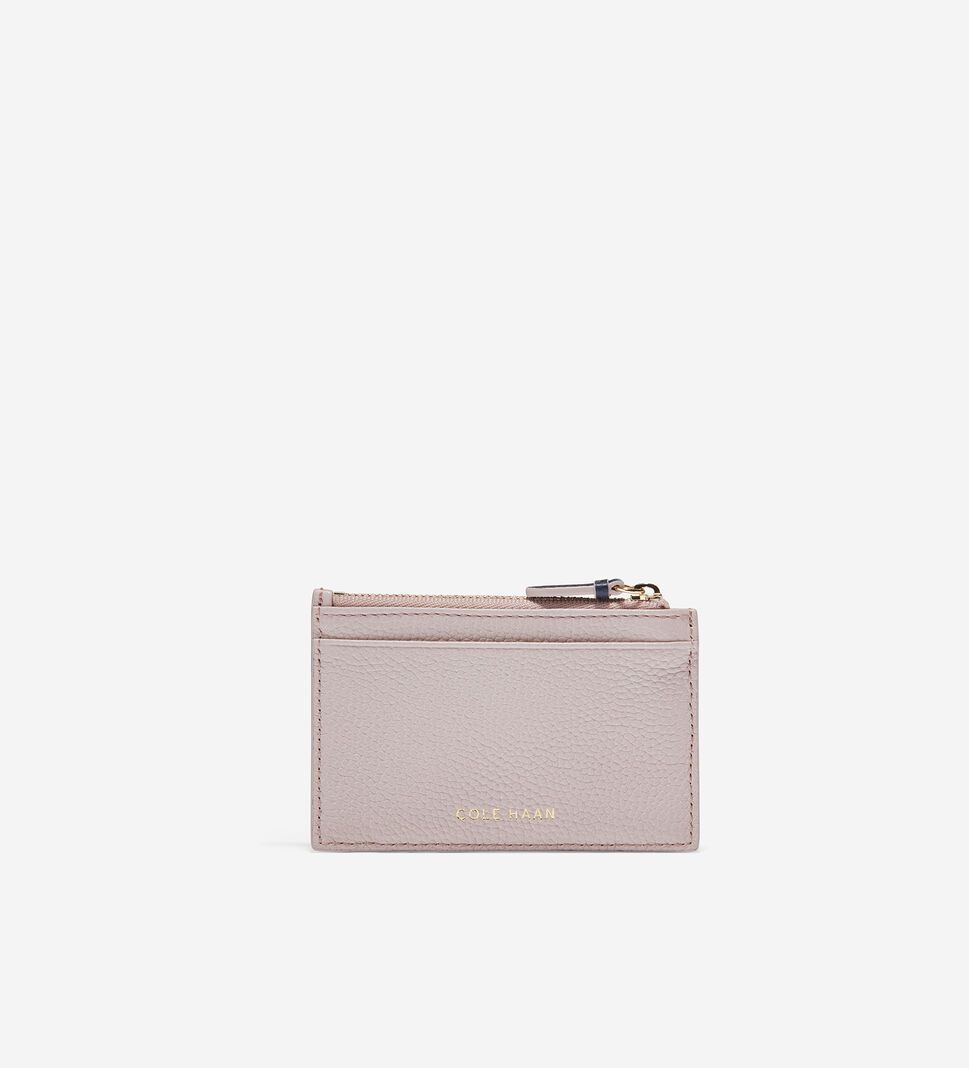 Purple Cole Haan GRANDSERIES Card Case with Zip Women's Wallets | XEOW-86312