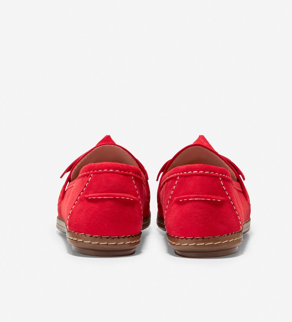 Red Cole Haan Cloudfeel All-Day Bow Loafer Women's Flat Shoes | SZDF-58209