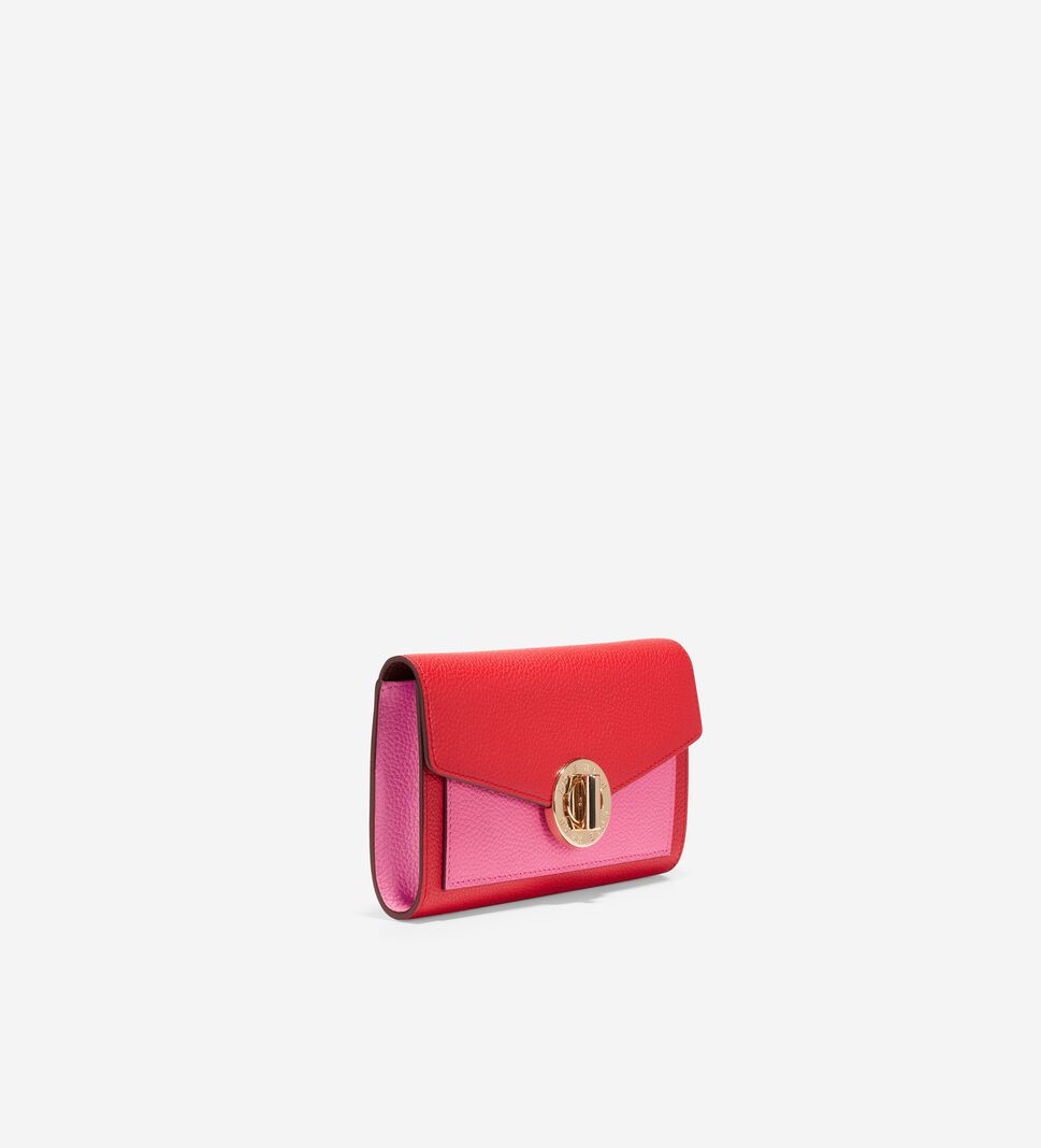 Red Cole Haan Turnlock Phone Case with Chain Women's Wallets | QOUX-27504