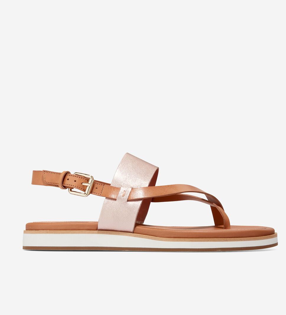 Rose Gold Cole Haan Mandy Thong Women\'s Sandals | VAWD-52716