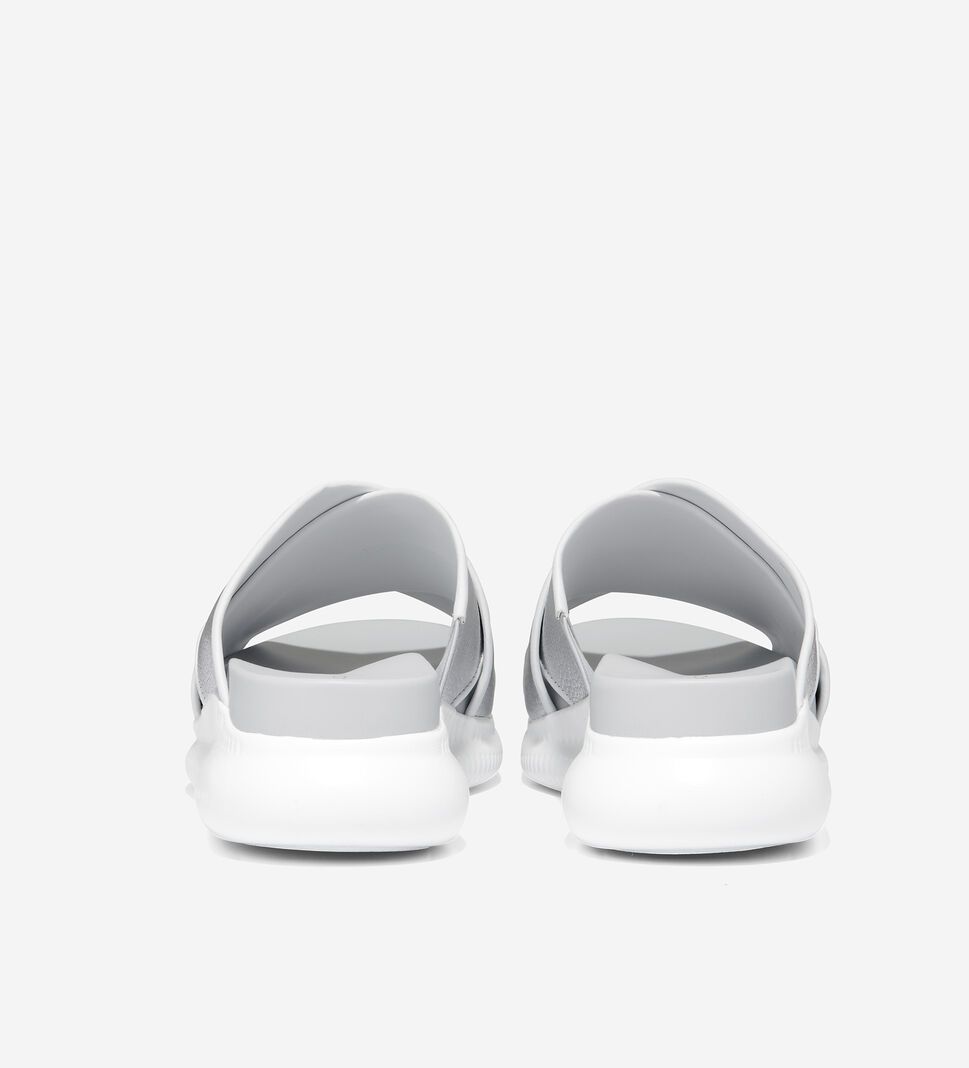 Silver Cole Haan 2.ZERØGRAND Criss Cross Slide Women's Sandals | QAHN-42809