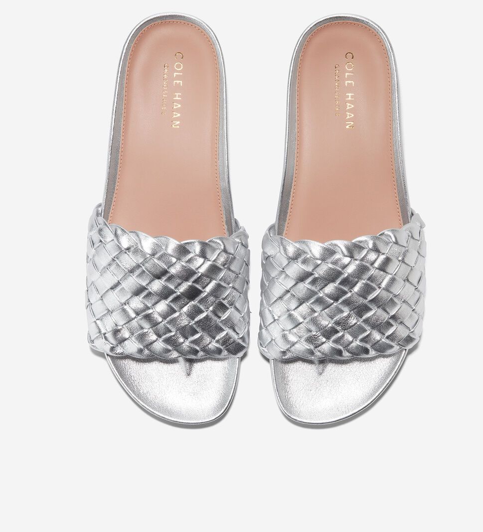 Silver Cole Haan Mojave Slide Women's Sandals | ZJMQ-41905