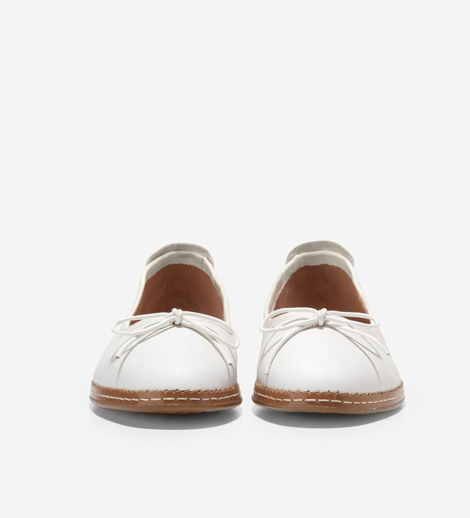 White Cole Haan Cloudfeel All-Day Ballet Women's Flat Shoes | NKGQ-08362