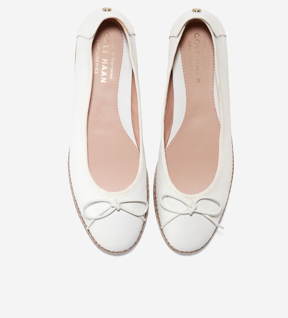 White Cole Haan Cloudfeel All-Day Ballet Women's Flat Shoes | NKGQ-08362