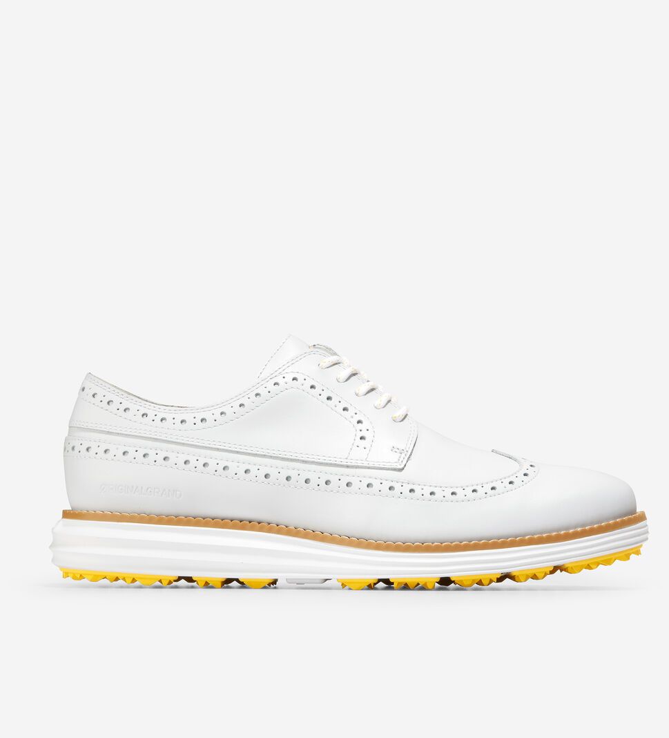 White / White Cole Haan ØriginalGrand Men\'s Golf Shoes | UQNH-63018